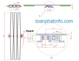 Xích tải cong kiểu khóa dòng 1873 có vòng bi