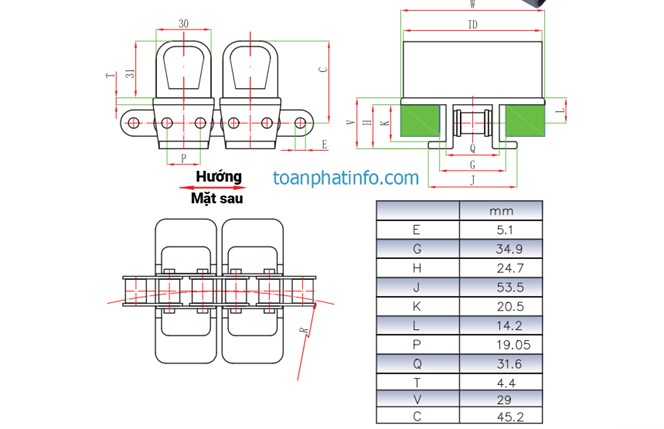 Xích kẹp chai kiểu D