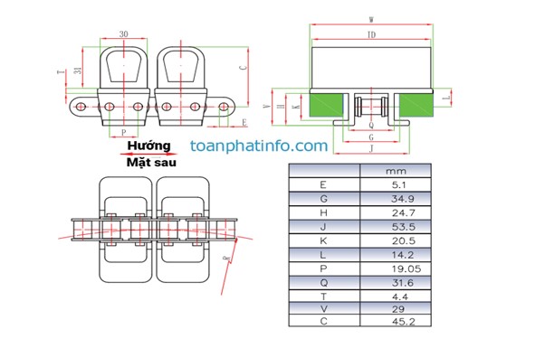 Xích kẹp chai kiểu D