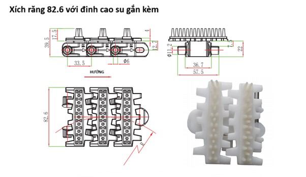 Xích răng cưa 82.6