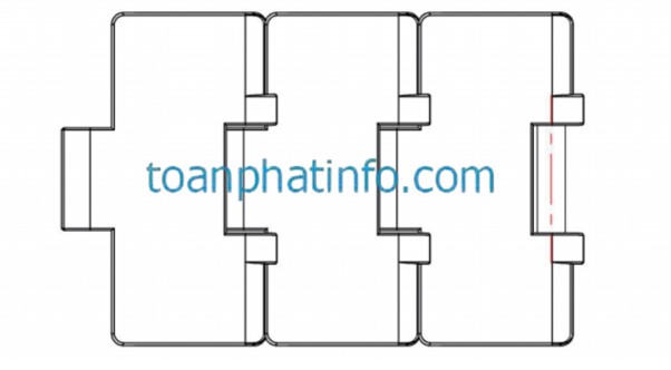 Xích tải thẳng đơn khớp dòng 820