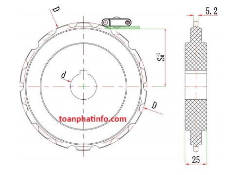 Bánh răng xích lưới T-2400