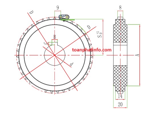 Bánh răng xích lưới T-2500