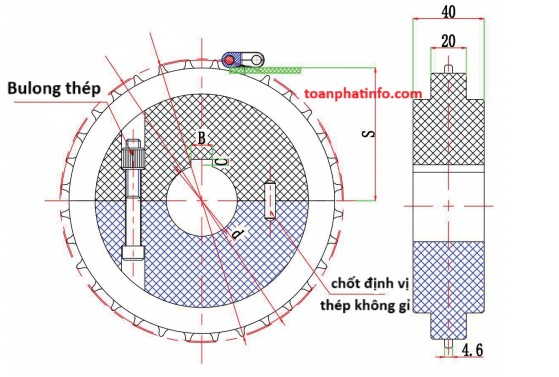 Bánh răng xích lưới T-2600