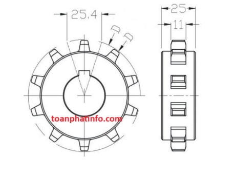 Bánh răng xích lưới T-3000