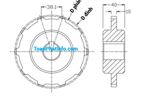 Bánh răng xích chủ động dòng 883