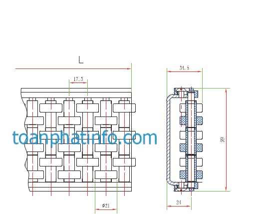 Thanh chắn bi thẳng không phân luồng (901, 902, 903, 904)