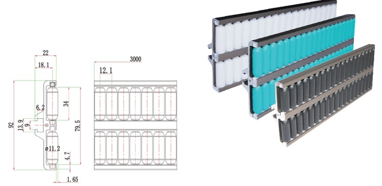 Thanh chắn bi thẳng có thể bọc cao su (914ABCD)