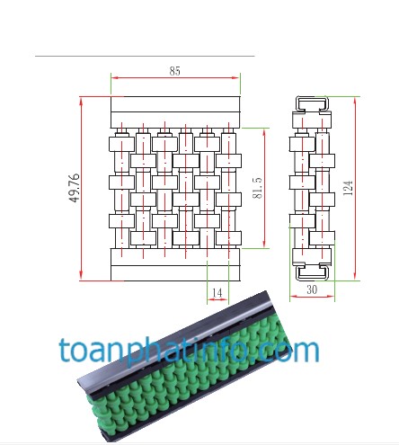 Thanh chắn bi thẳng phân luồng (907, 908, 909)