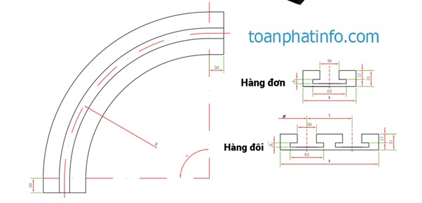 Thanh dẫn hướng cong dòng 1873