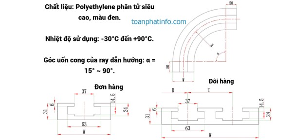 Thanh dẫn hướng cong xích răng